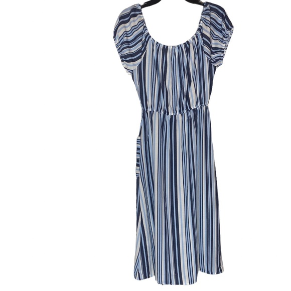 Brand New! Naïf Blue and White Vertical Striped Dress with Buttons Size PS - Picture 3 of 6